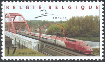 year=1998, Belgian Railway Stamp with Thalys